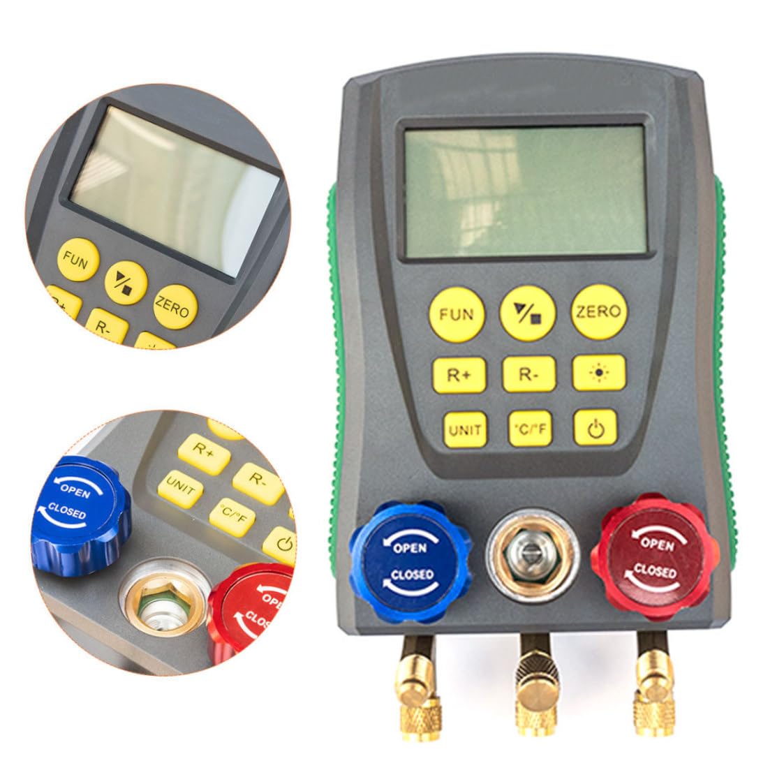 Manómetro digital de refrigeración DY517, aire acondicionado para coche, presión, temperatura, manómetro electrónico, herramientas de prueba, colector digital
