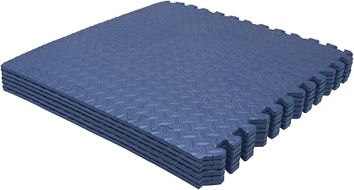 Vista 77 de HTTMT - Alfombra blanca 4 x (16 pies cuadrados) para gimnasio, 24 x 24 pulgadas, espuma EVA, ejercicio entrelazado, rompecabezas de fitness, tapete