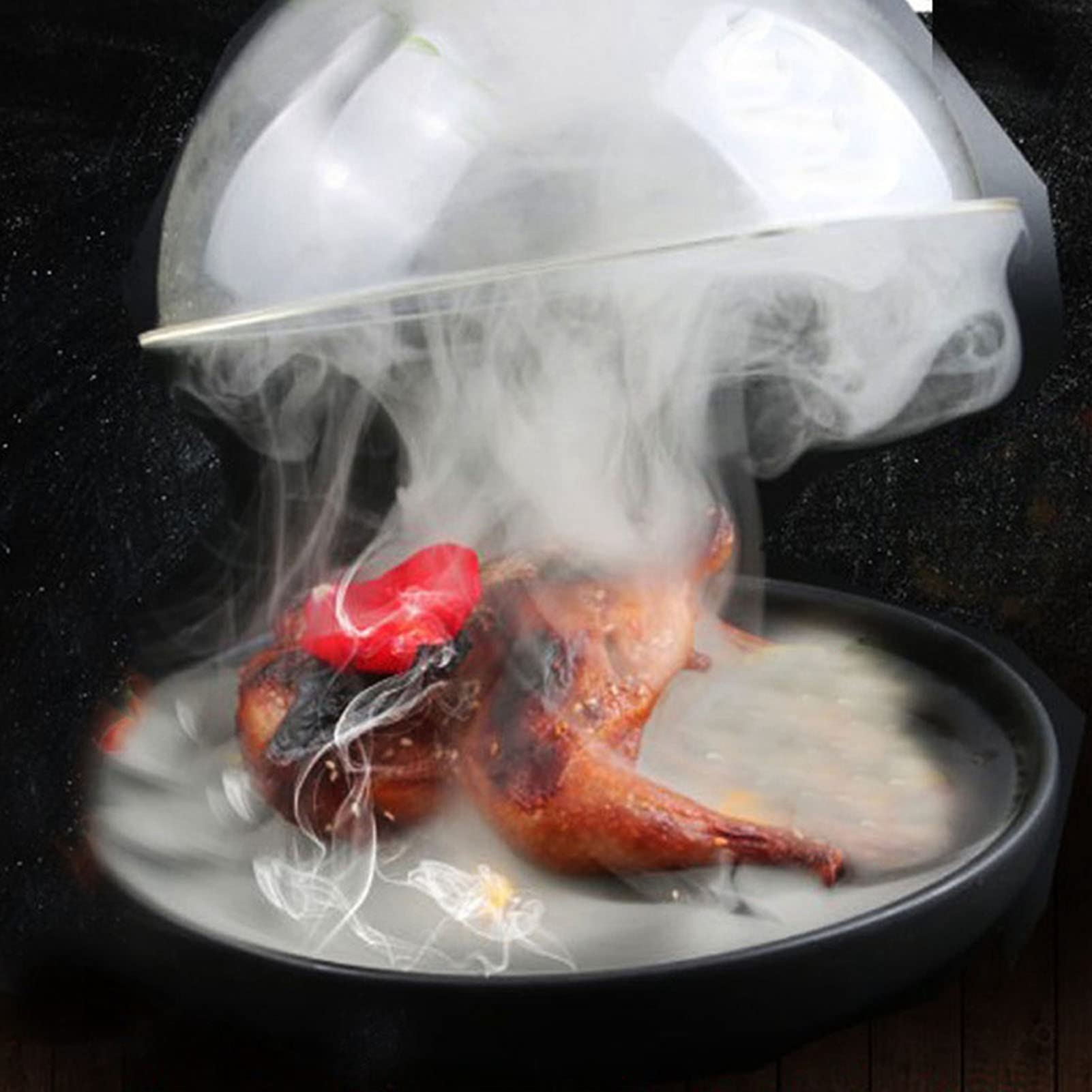 Smoking Cloche Dome Cover, Portable Smoke Infuser with Handle, Acrylic Odorless Easy to Use and Clean Food Smoke Tools Set for Smoker Gun Smoking Infusion Plates Bowls Glasses