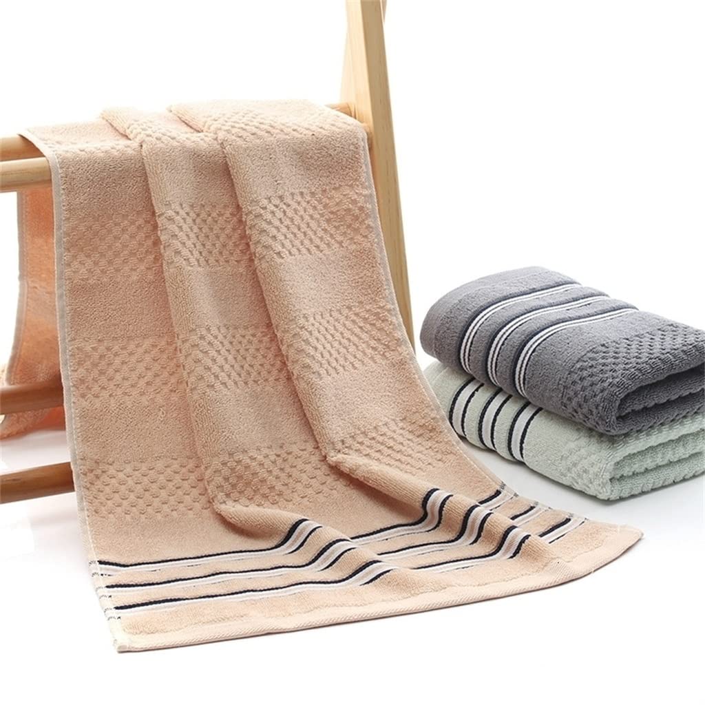 Cotton Striped Plaid Jacquard Men Washcloth Bathroom Towel Bathrobe Beach Sun Bath Big Towel Color C Size 40x90cm