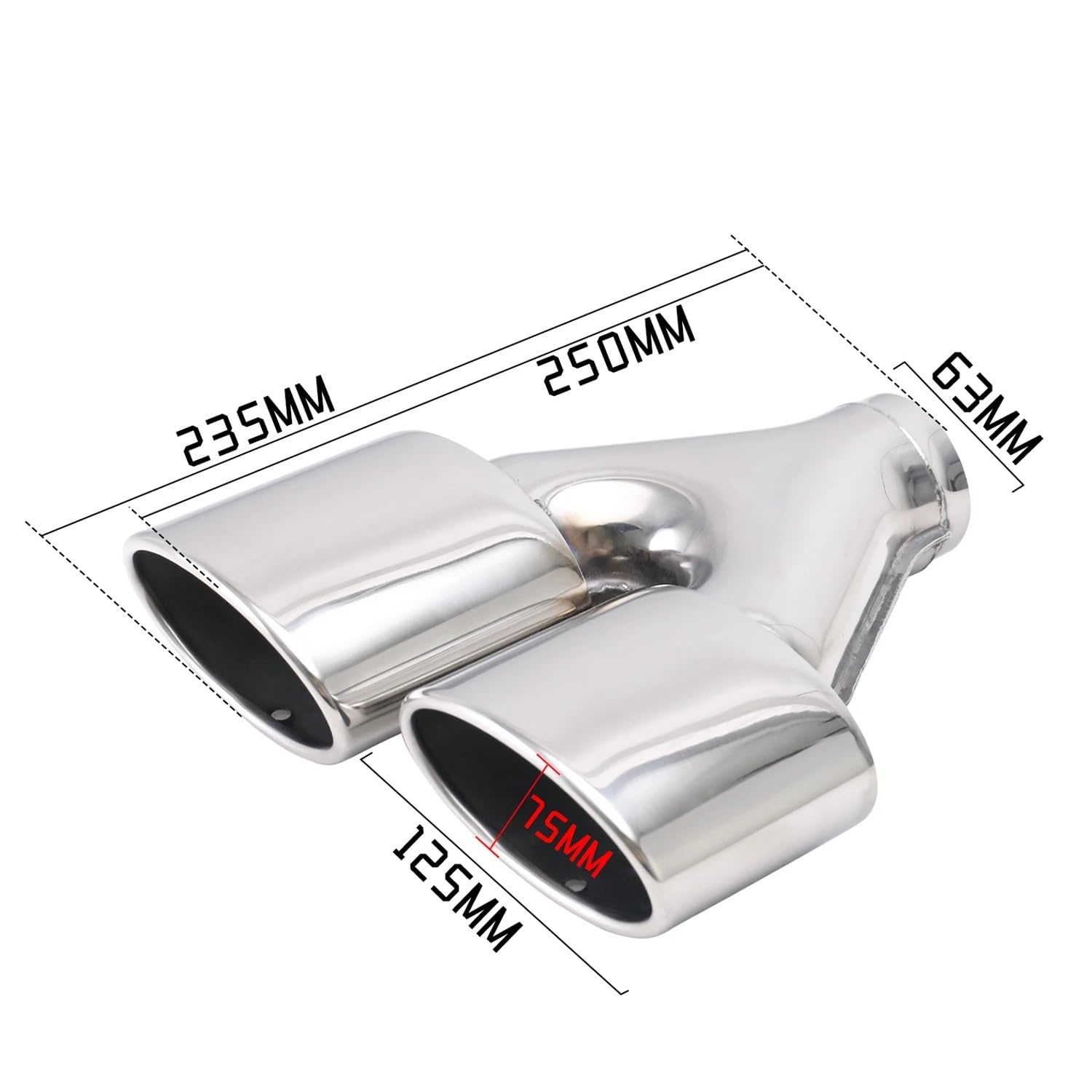 Tubo final para automóviles Tubo de para escape universal del silenciador coche acero inoxidable dual para Sistema de escape y escape.