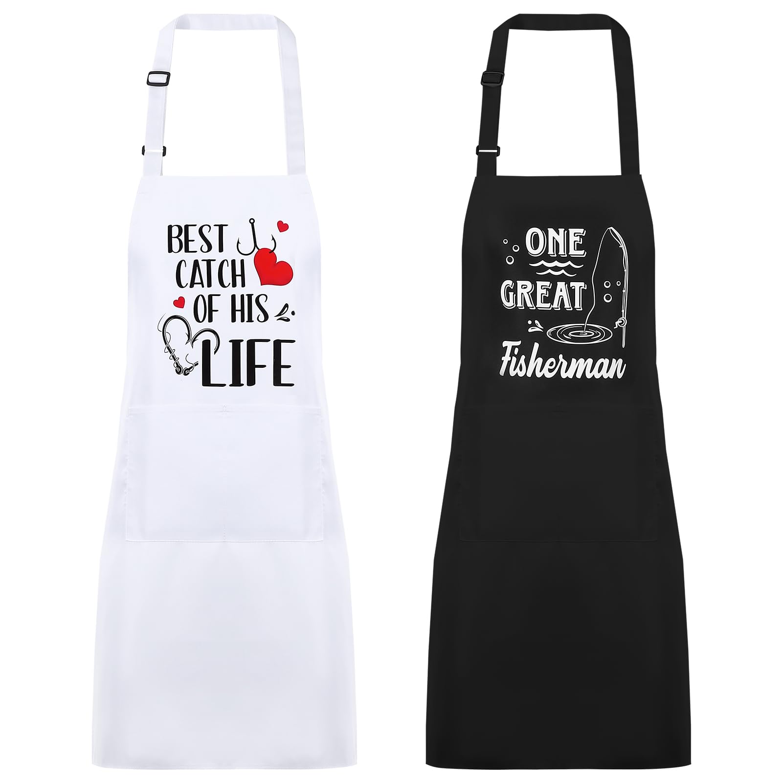 Meng Jiaran 2 Packs Mr & Mrs Couple Aprons Set, Adjustable Kitchen Apron for Women and Men, Funny Couple Gifts for Wedding Anniversary Valentine’s Day Engagement Christmas New Year