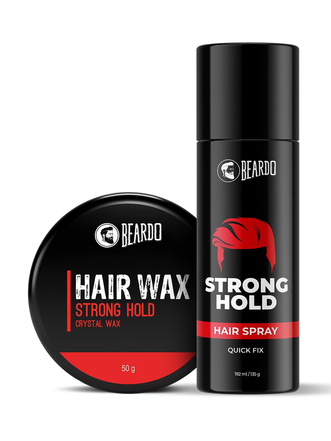 BeardoStrong Hold Hair Styling Kit with Hair Spray and Crystel Hair Wax | Extreme Hold | Natural Shine | Gift for Men