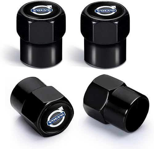 TaboSi Tire Valve Caps for Volvo XC90 XC60 XC40 S90 S60 Car Styling Metal Accessories, 4pcs Metal Auto Tire Valve Stem Cover, Car Logo Shape
