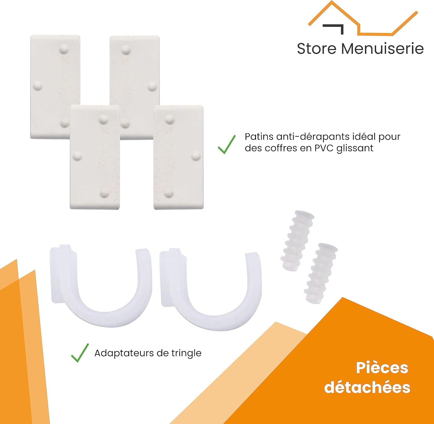 Empyr 2 Lots de 2 Supports sans Perçage - pour Tringle à Rideaux Diamètre 20 à 28 mm - Fixation Tension sans Ashésif sur Coffre de Volet Roulant - Hauteur 14 à 24 cm - Coloris Blanc - 4 Supports