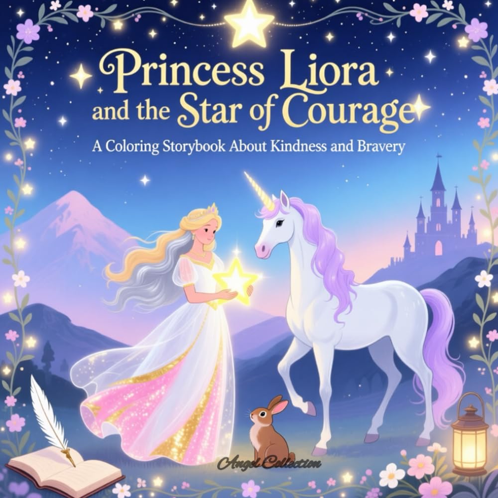 Princess Liora and the Star of Courage: A Coloring Storybook About Kindness and Bravery