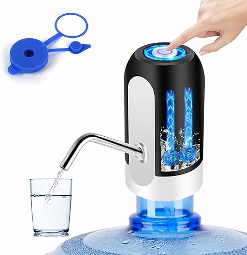 HiPiCok Dispensador de agua eléctrico para botella de 5 galones, bomba de agua automática de 5 galones, dispensador portátil de jarra de agua