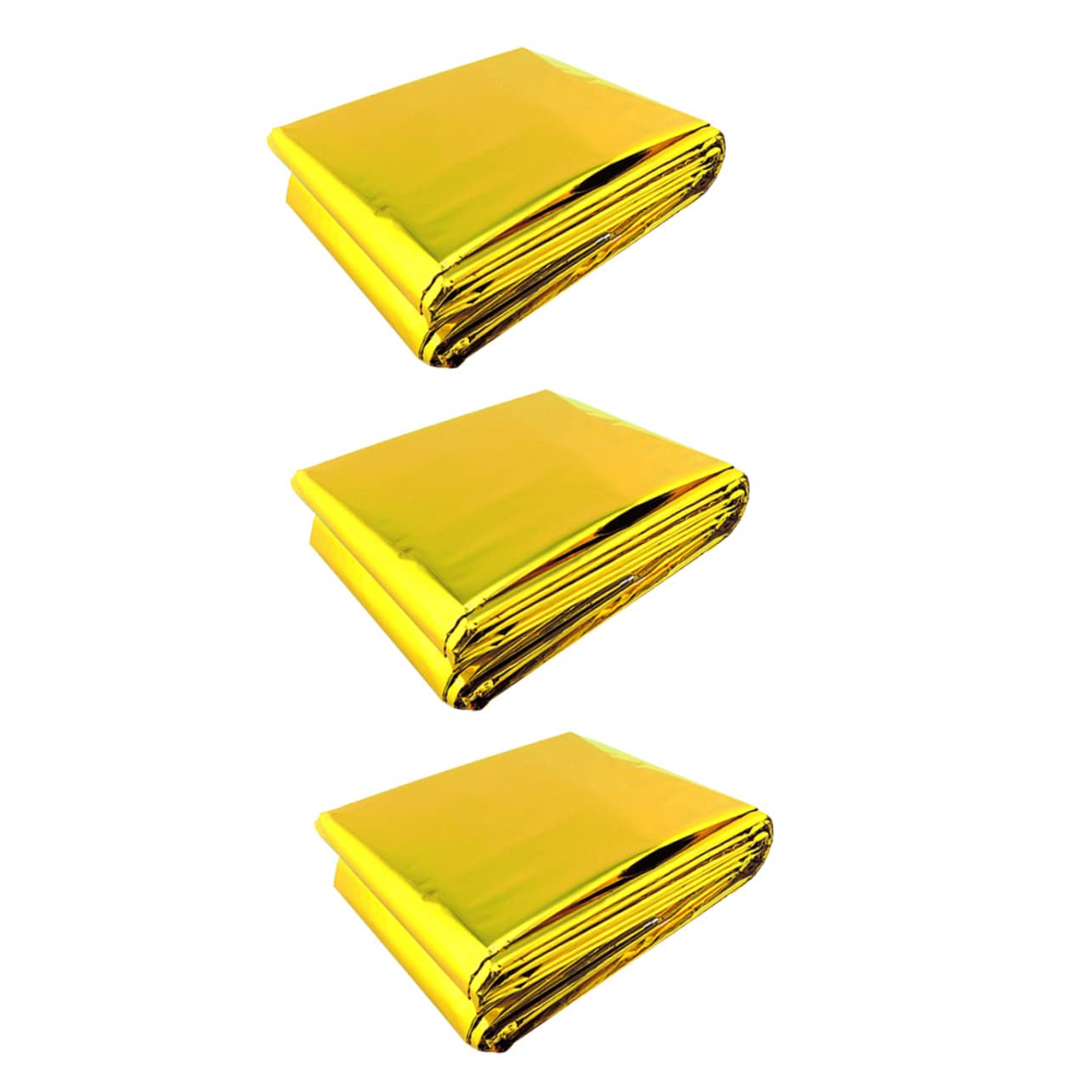 GALPADA 3pcs Emergency Thermal Blankets Golden Foil Shine Aluminum Foil Outdoor Blankets for Cold Weather Survival 210 * 140cm 2 Colors