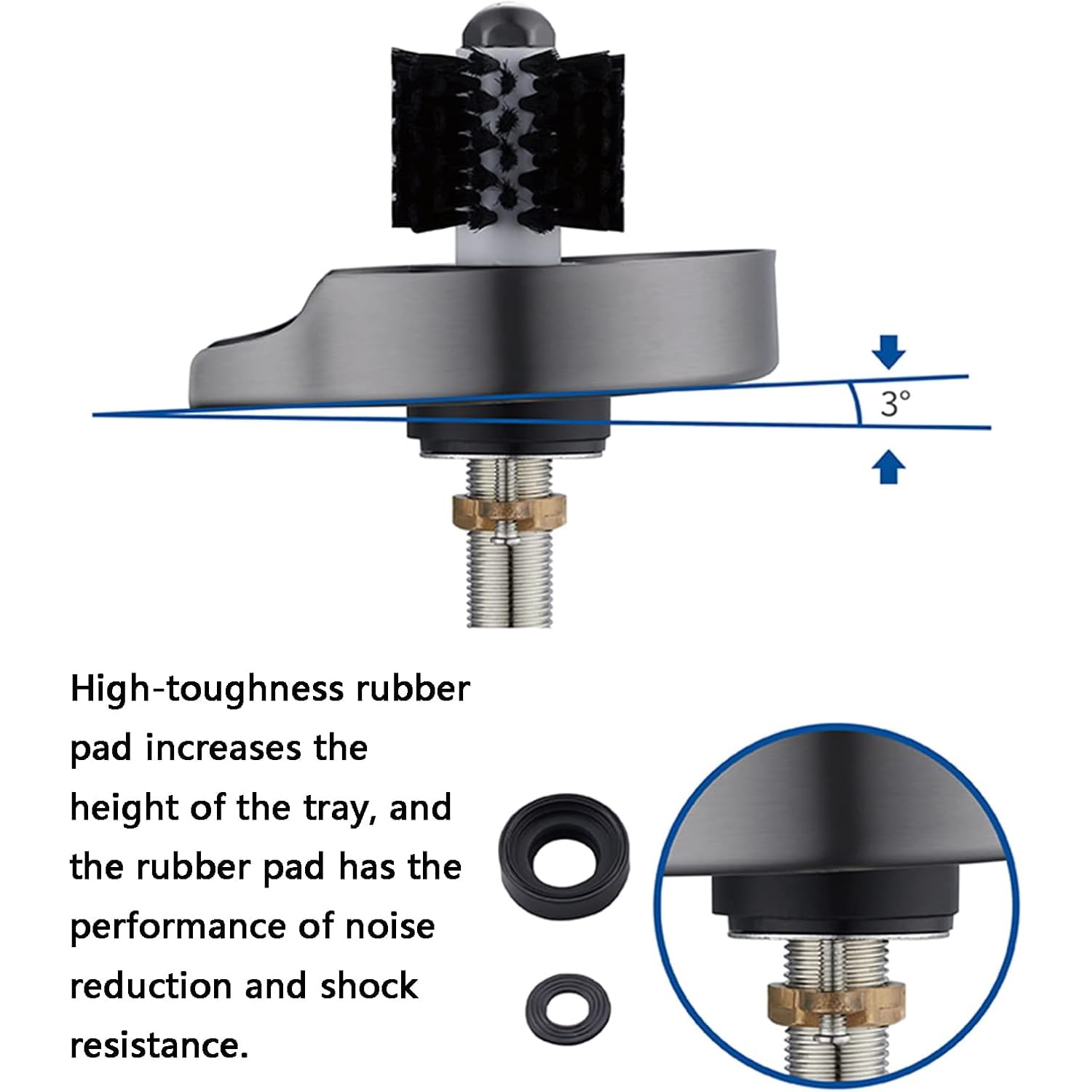 Enjuagador de Vasos de Acero Inoxidable para Fregadero, lavavasos para Accesorios de Cocina, Incluye Cepillo para Uso en Bares, cafeterías y restaurantes. (Gray)