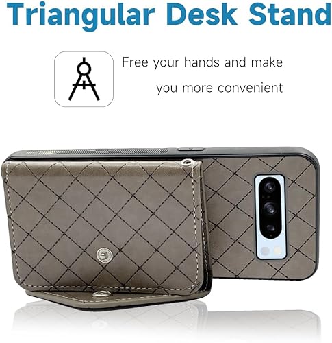 Miniatura 9 de Funda compatible con Google Pixel 8 Pro 5G con correa cruzada para el hombro y soporte de cuero para tarjetas de crédito, accesorios para celular,