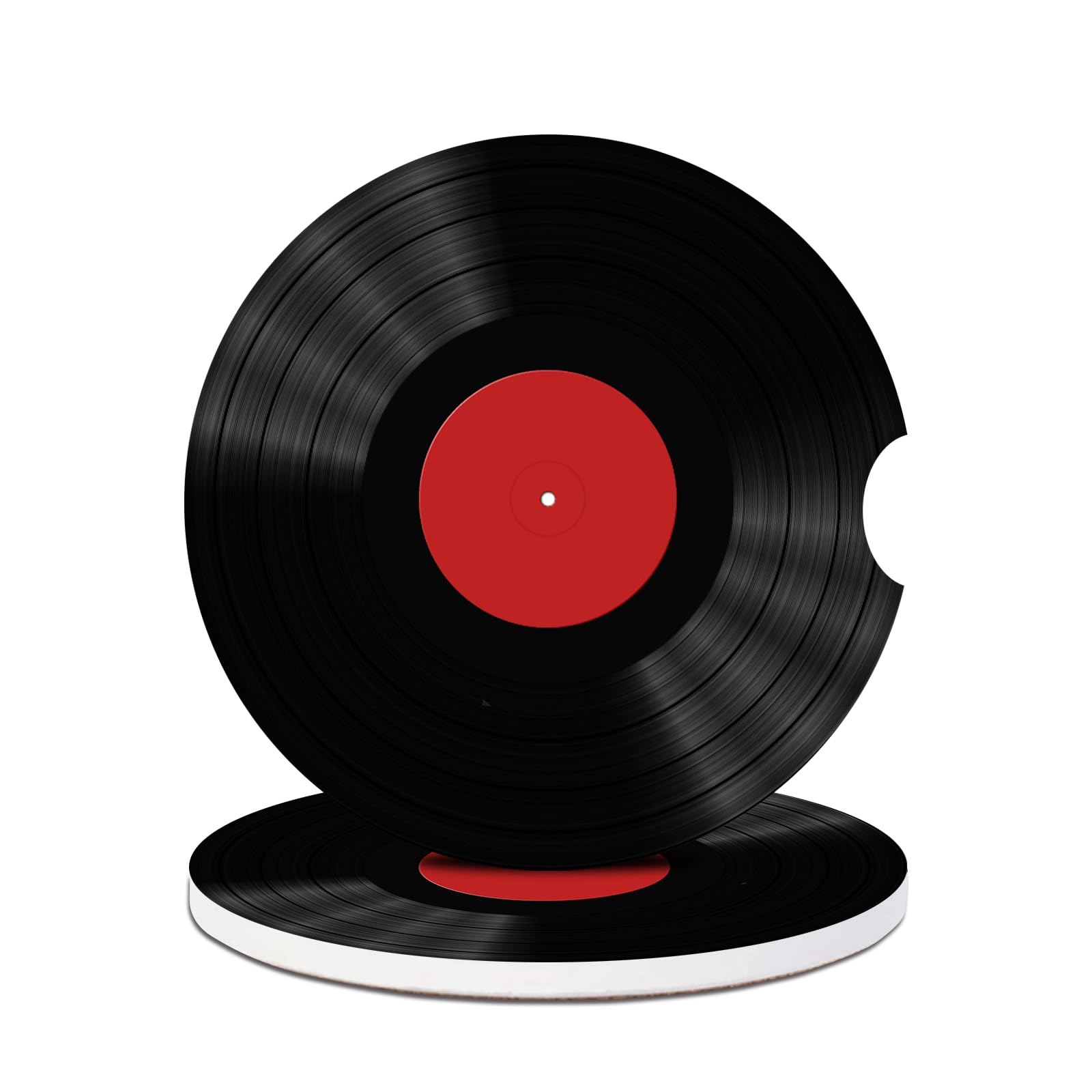 Car Cup Holder Coasters - Vintage Vinyl Record Absorbent Ceramic Coaster 2 Pack, Anti Slip Car Coasters for Cup Holders, Fashion Car Interior Accessories Drink Coaster for Women & Men