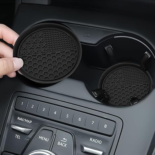 Miniatura 5 de 4 posavasos para automóvil, tapete de silicona antideslizante para portavasos de vehículo, antipolvo, con aislamiento interior de automóvil,
