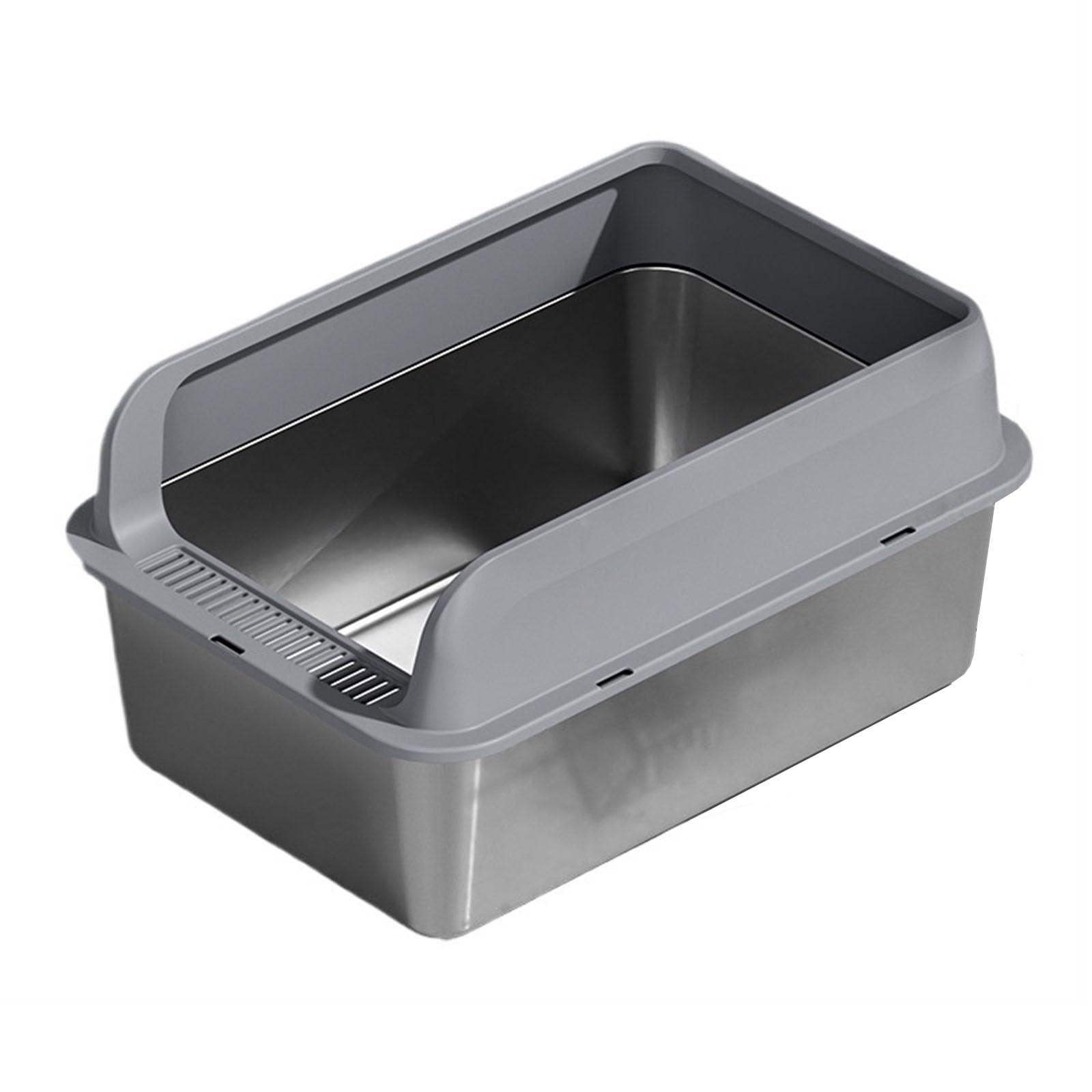 Lettiera per Gatti Lettiera for gatti in acciaio inox, grande lettiera in metallo for gatti e conigli, antiruggine, superficie liscia antiaderente, 23,62" L x 17,72" W x 9,84" H Toilette per Gatti(Dar