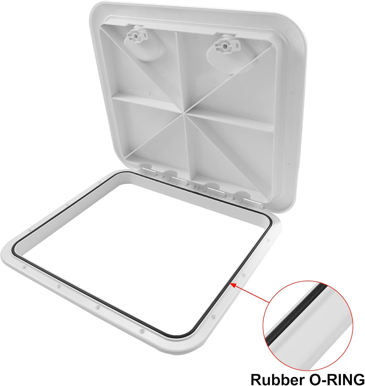 X AUTOHAUX 20.08 Inch x 18.11 Inch Marine Deck Access Inspection Hatch Plate Lid Cover for Boat
