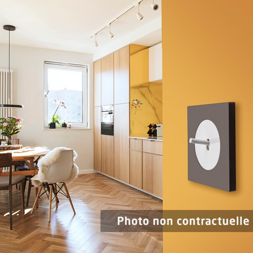 Fontini - Commande Volet Roulant Blanc Glossy DOM - Plaque Simple Blanc