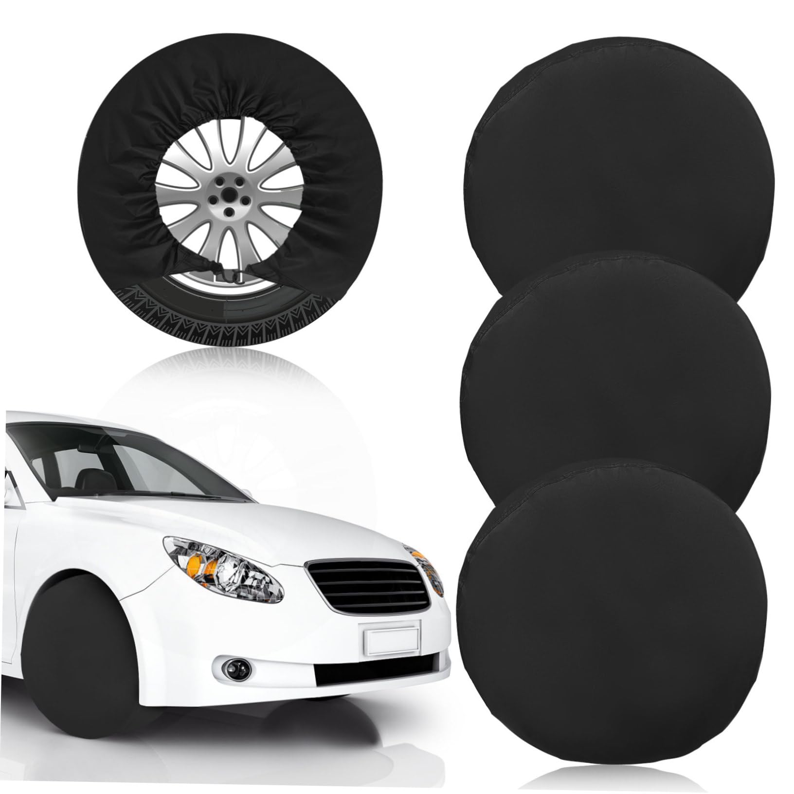 UKCOCO 4 Fundas de Neumáticos de Oxford, Protección para Neumáticos, para Camiones SUV Remolques y Caravanas en Almacenamiento