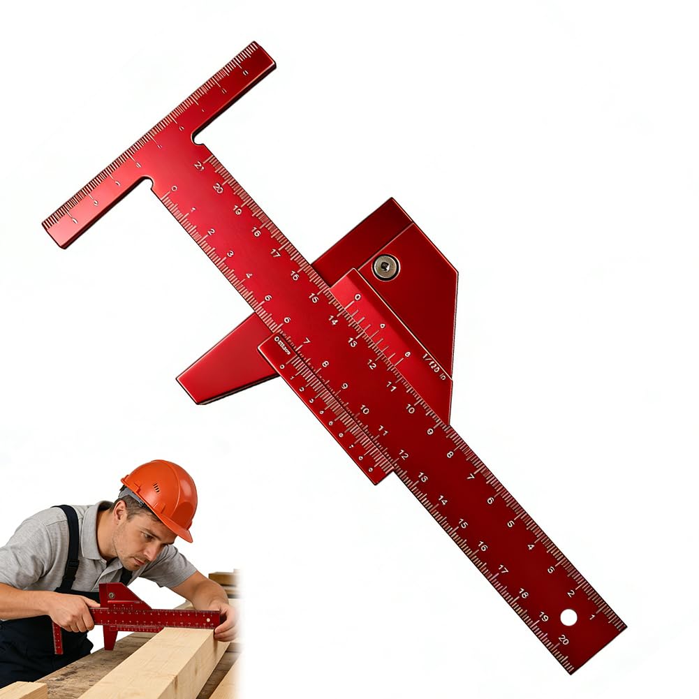 Woodworking Scribe Metric, T Ruler Scriber Marking Gauge, Aluminium Alloy Marking Gauge Woodworking Tool, Suitable for Woodworking