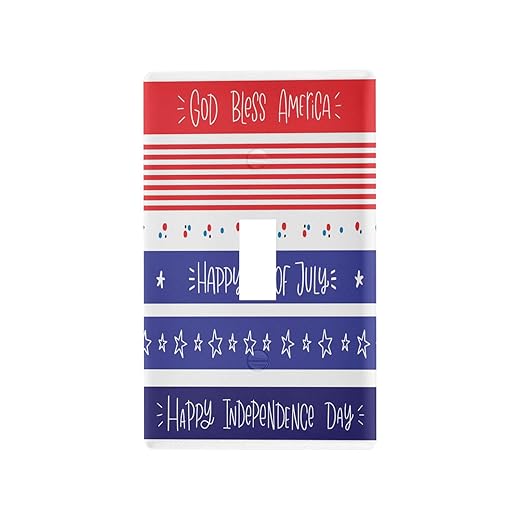 Happy Independence Day God Bless America Unused Outlet Light Switch Cover Dekorative Wandplatte für Home Switch 11,5 x 7 cm