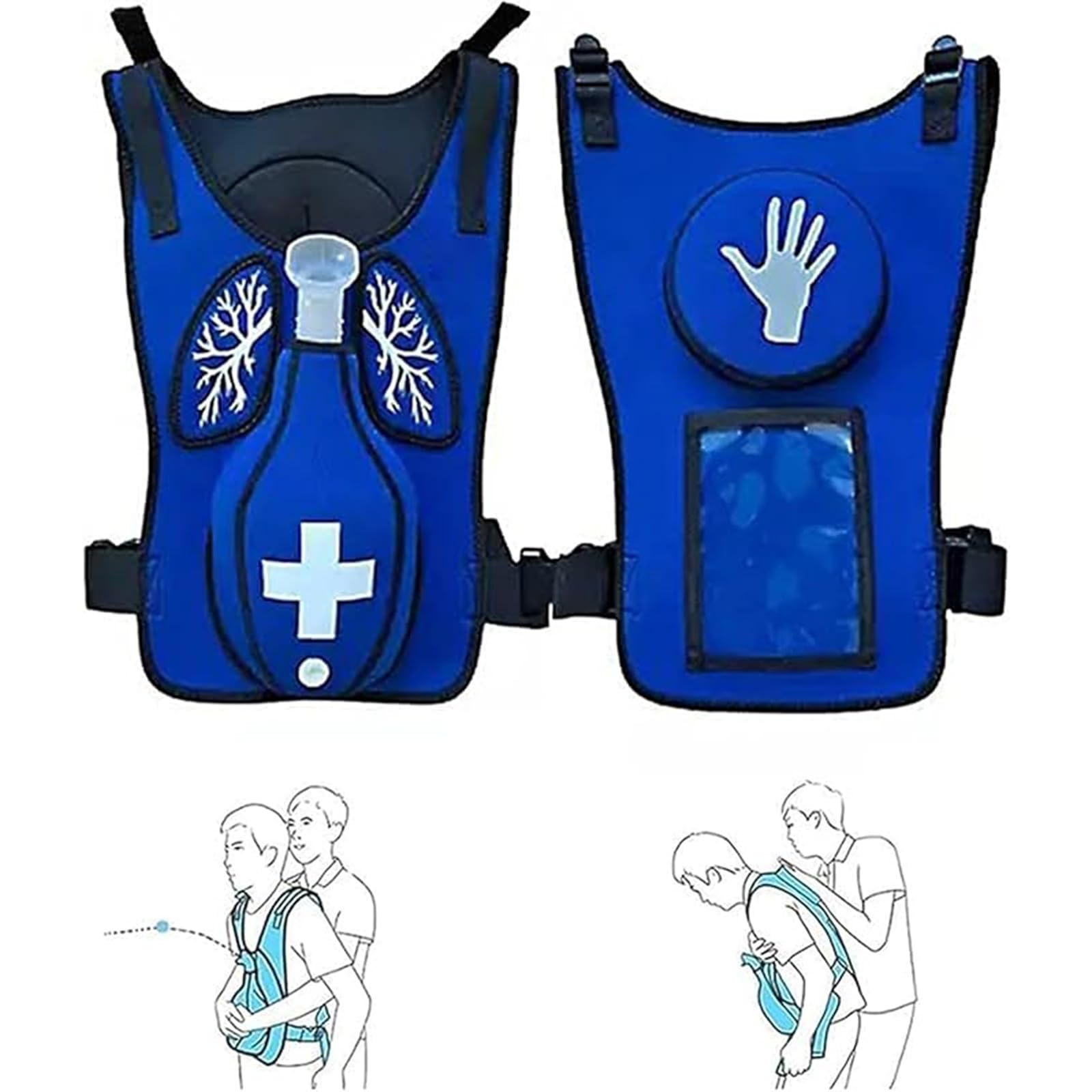 Gilet Per Addestramento Alla Manovra Heimlich Anti-Soffocamento, Dispositivo Anti-Soffocamento Per Gestione Delle Vie Aeree Con Schienale Regolabile Materiale Per Formazione Primo Soccorso A