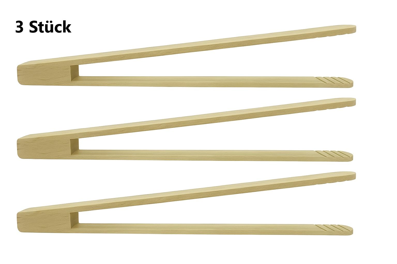 MC-Trend Grillzange Aus Buchenholz – 40 Cm, FSC-zertifiziert, Gerillte Greiffläche, Nachhaltig, Made In Europe