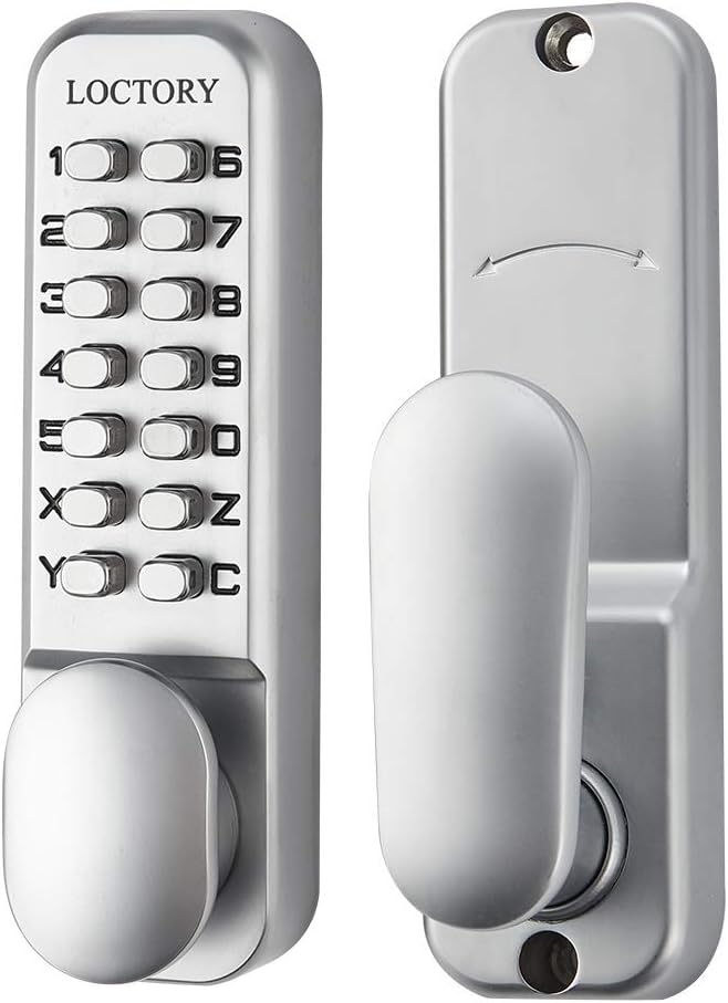 LOCTORY NOT Deadbolt Mechanical Keyless Door Combo Lock Right Handed Keypad Digital Code Safety for New Door(2-3/4"(70mm) Latch)