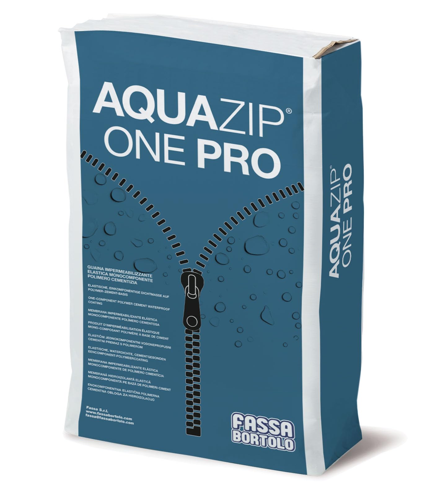 Fassa Bortolo Aquazip One Pro, Guaina Impermeabilizzante Elastica Polimero Cementizia, Monocomponente 20 kg