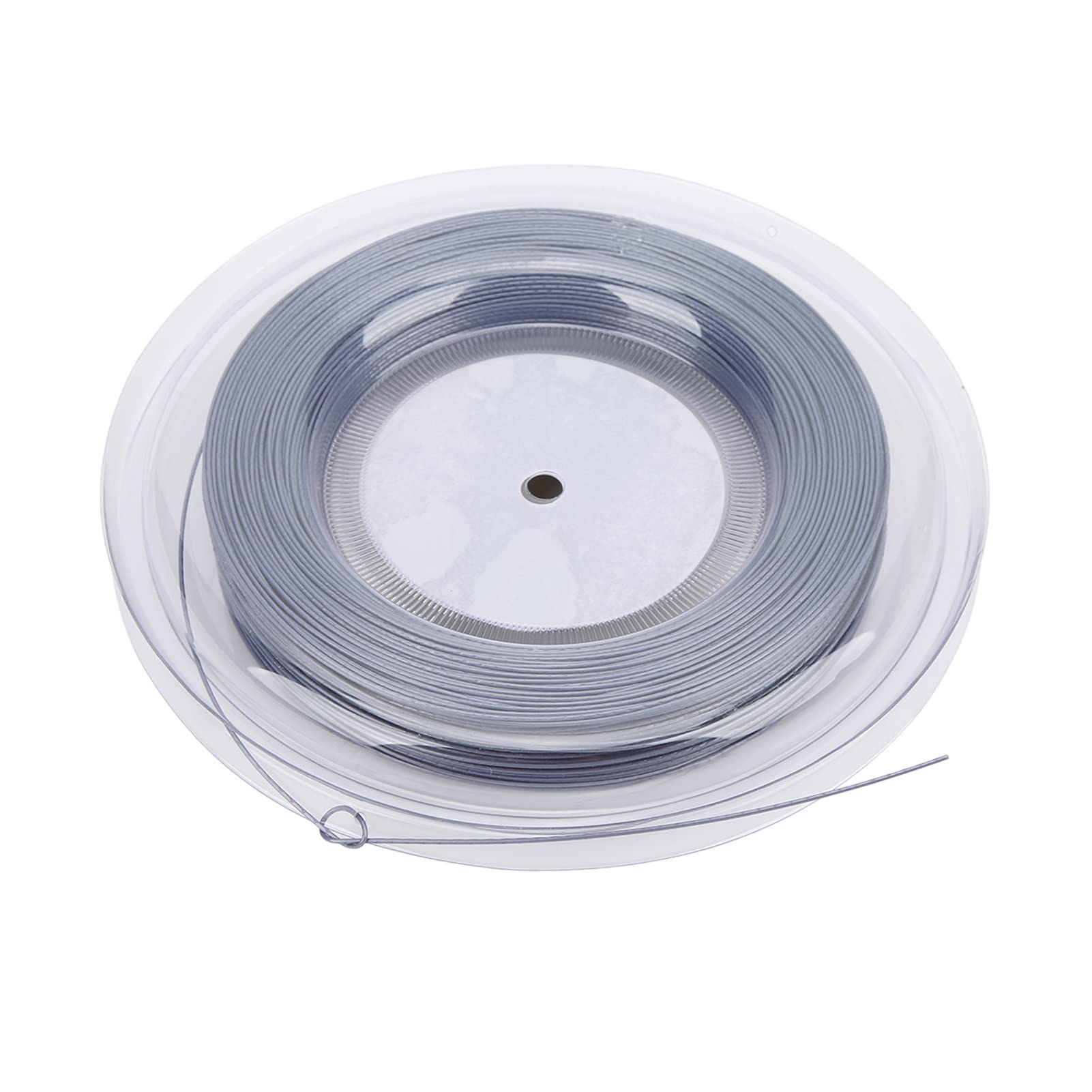 Qqmora Tennis String, Double Ribbed Design Tennis Racket String Reel Super 1 25mm/17g for Training(Grey)