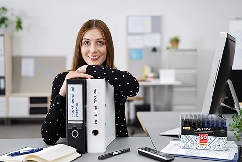 Miniatura 8 de Arteza Juego de 60 marcadores permanentes (30 negros y 30 azules, punta fina), secado rápido, impermeables, marcadores permanentes de alta calidad