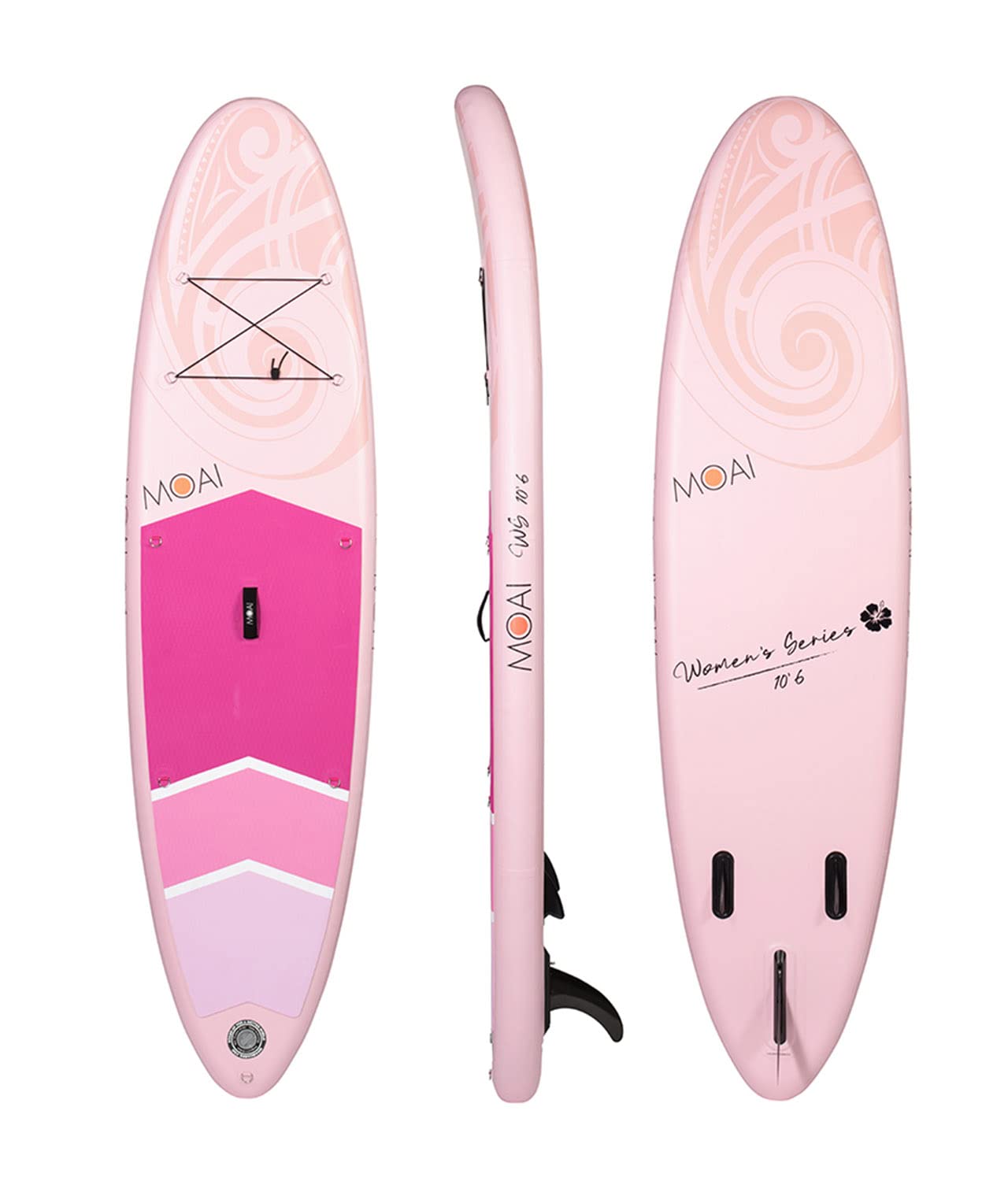 MOAI 10'6" Damen SUP Stand Up Paddle Board – Premium-Paket inklusive Fiberglass Paddel, Tasche, Pumpe und Flosse Aufblasbar Sup Board