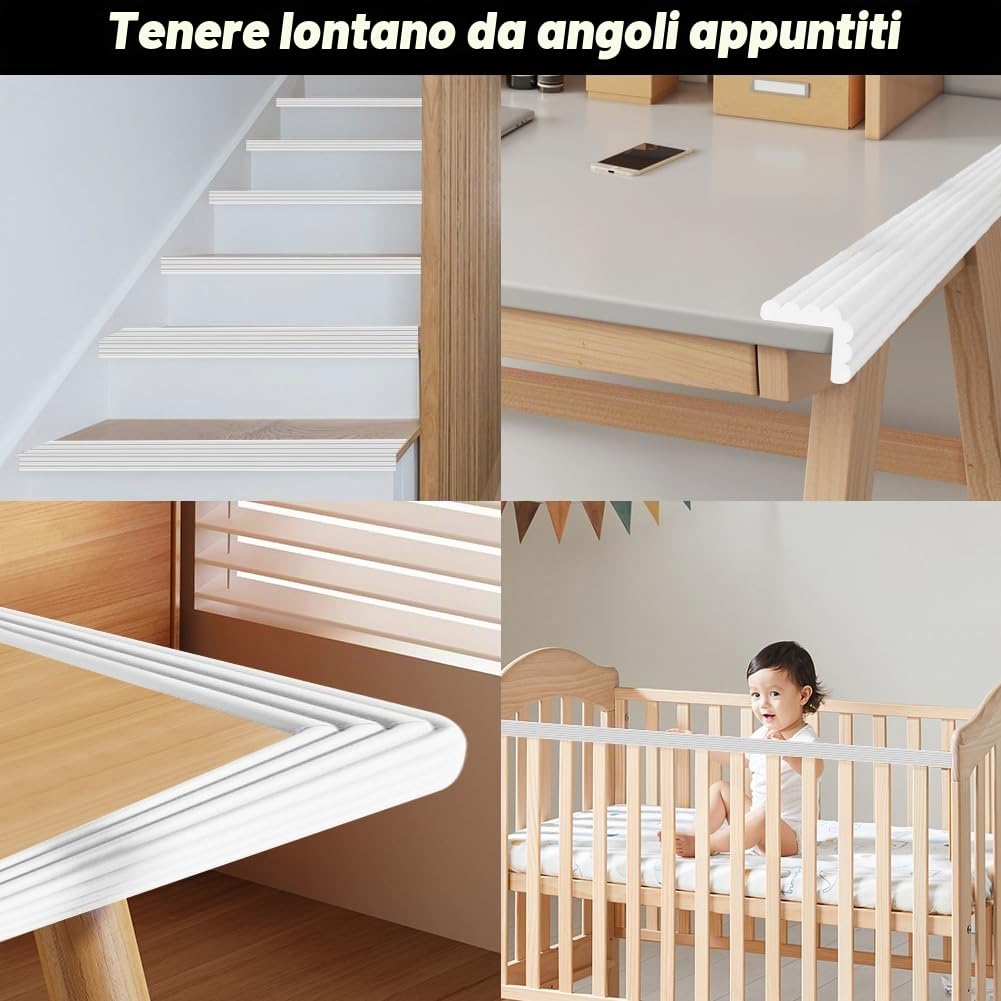 RANJIMA Universale Protezioni 500cmx80mmx8mm, Multiuso Schiuma Protezioni per Bordi Autoadesivo Sicurezza dei Vostri Bambini e Neonati, Protettiva Antiurto Bordi Protettivi Angoli delle Pareti,Mobili