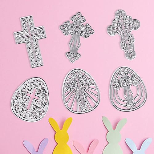 Miniatura 3 de ABTOLS Troqueles de corte de huevos de Pascua para hacer tarjetas, troqueles cruzados, huevos de flores, troqueles cruzados, plantilla de estampado