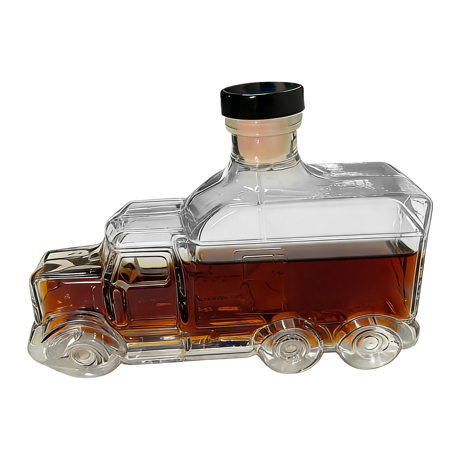 Carafe à vin design camion avec bouchon hermétique, verrerie fine de 375 ml
