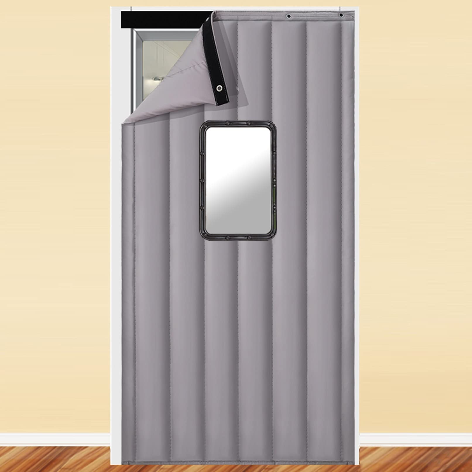Tenda isolante termica resistente per porta d'ingresso del garage, coperta insonorizzata extra larga 30 cm L x 45 cm L grigio materiale PU