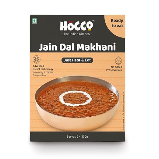 Jain Dal Makhani Ready to Eat | Just Heat and Eat | Pure Veg Indian Food |Ready to Eat Meal | No Added Preservative& Colours | Meal Ready in 5 Minutes Serves 2,300g (Dal Makhani Jain)
