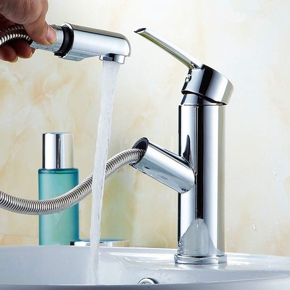 Mitigeur d'évier en cuivre dorée anti-éclaboussures avec douchette longue