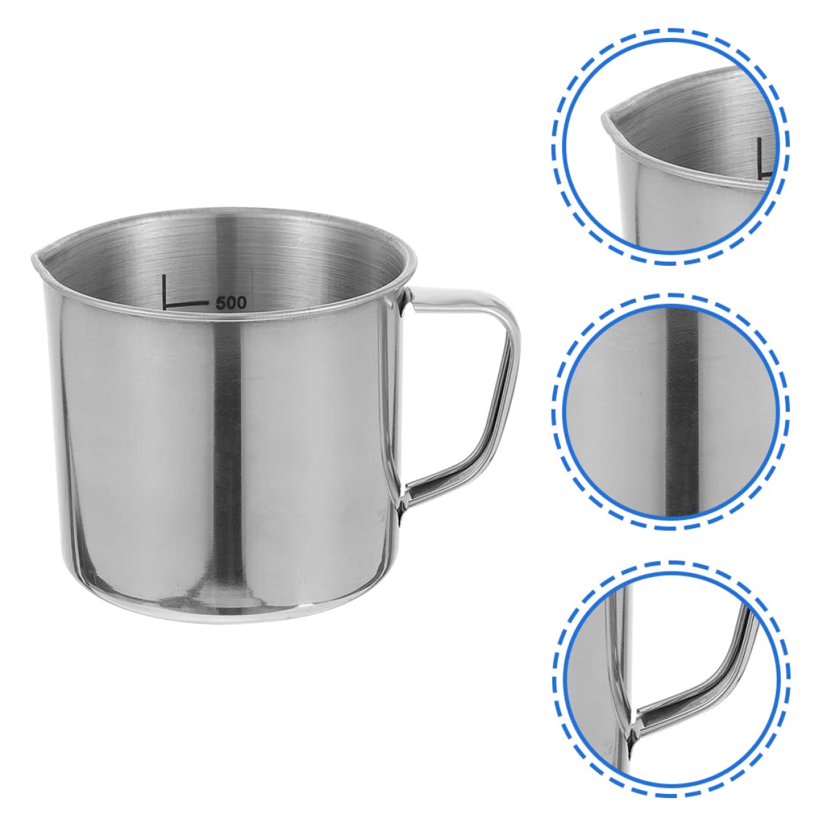 3pcs Stainless Steel Measuring Cup Scale Laboratory Beaker for Precise Measurement Smooth Easy to Clean for Baking and Chemistry Applications