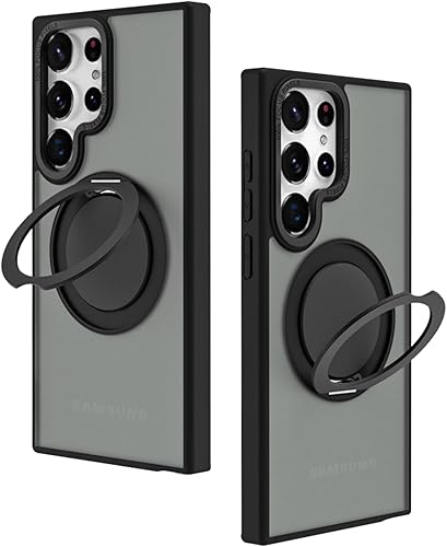 DINICK Funda magnética para Samsung Galaxy S23 Ultra protección de grado militar con soporte giratorio de 360 integrado compatible con MagSafe funda