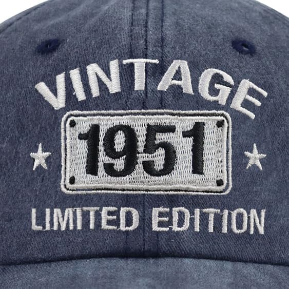 Vintage 1954 1953 1952 1951 1950 1949 1948 1947 1946 1945 Limited Edition Adjustable Embroidered Baseball Cap - Image 2