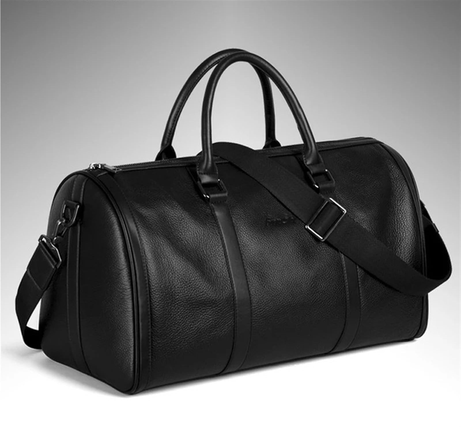 Bolsa De Viaje Bolso de Viaje de Cuero for Hombre, Bolso de Viaje y Equipaje, Bolso de Mano de Cuero for Hombre, Bolso de Fin de Semana, Bolso de Mano Grande para Viajar(Black)