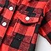 Baby Boys Flannel Long Sleeve Shirt Jackets Plaid Button Down Lapel Shacket for Kids Toddler Casual (Red, 2-3 Years)
