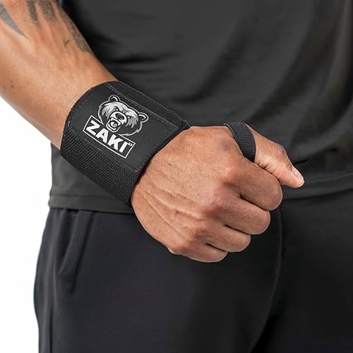 Miniatura 5 de Muñequeras de levantamiento de pesas para hombres y mujeres, soporte profesional de muñeca de gimnasio para levantamiento de pesas, crossfit, prensa