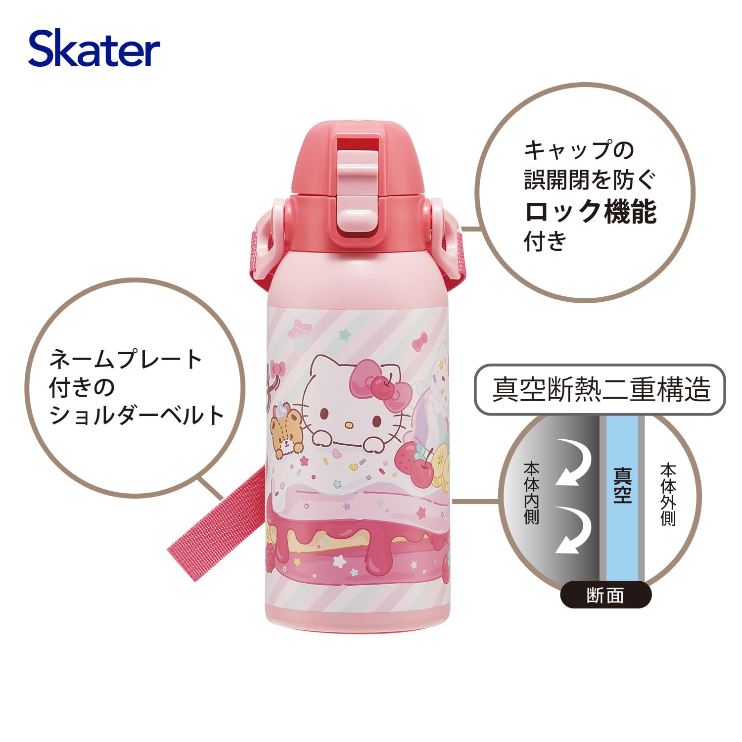Amazon｜スケーター(Skater) 水筒 子供用 直飲み 600ml サンリオ