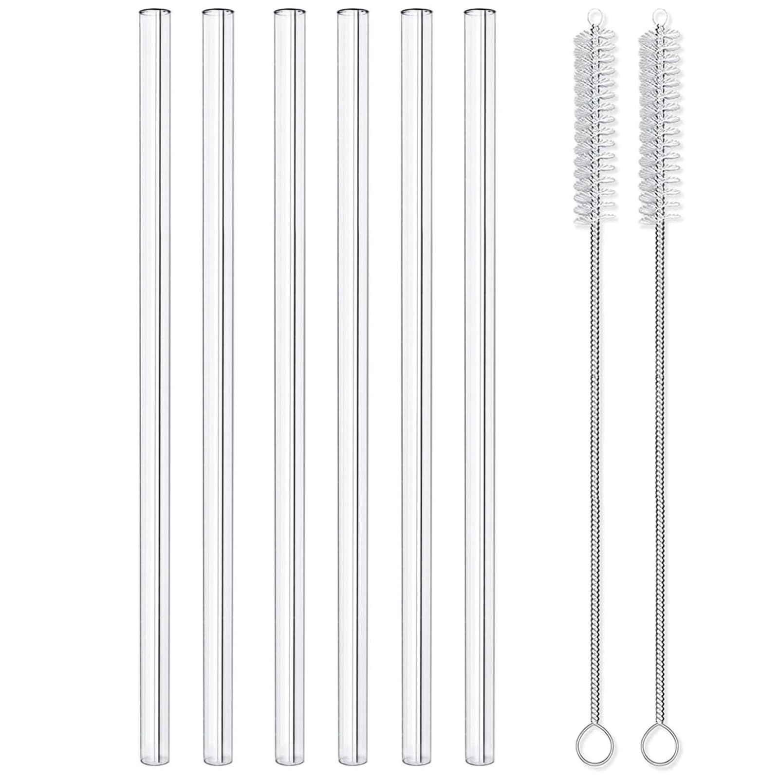 Glass Cups with Lids and Straws, Silicone Sleeve, Cleaning Brushes, Drinking Glasses for Water, Iced Tea or Coffee, Smoothie and More - BPA Free (Straw, Cleaning Brushes)