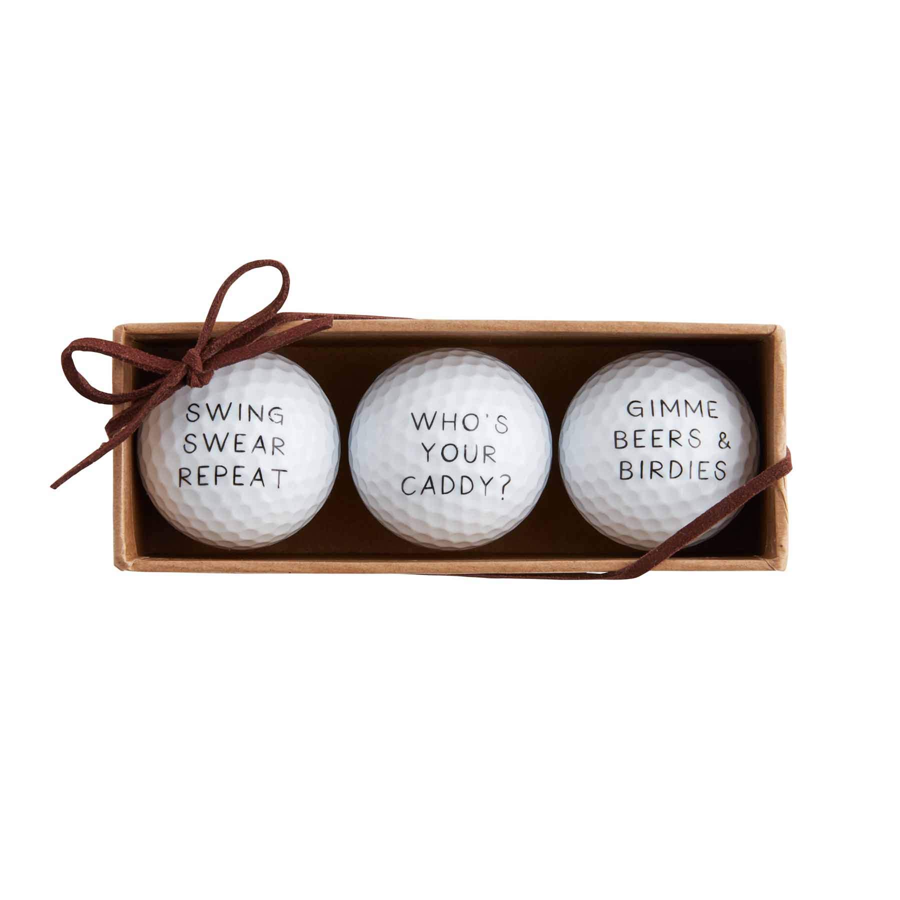 Mud Pie 42600595W Whos Your Caddy Golf Ball Set