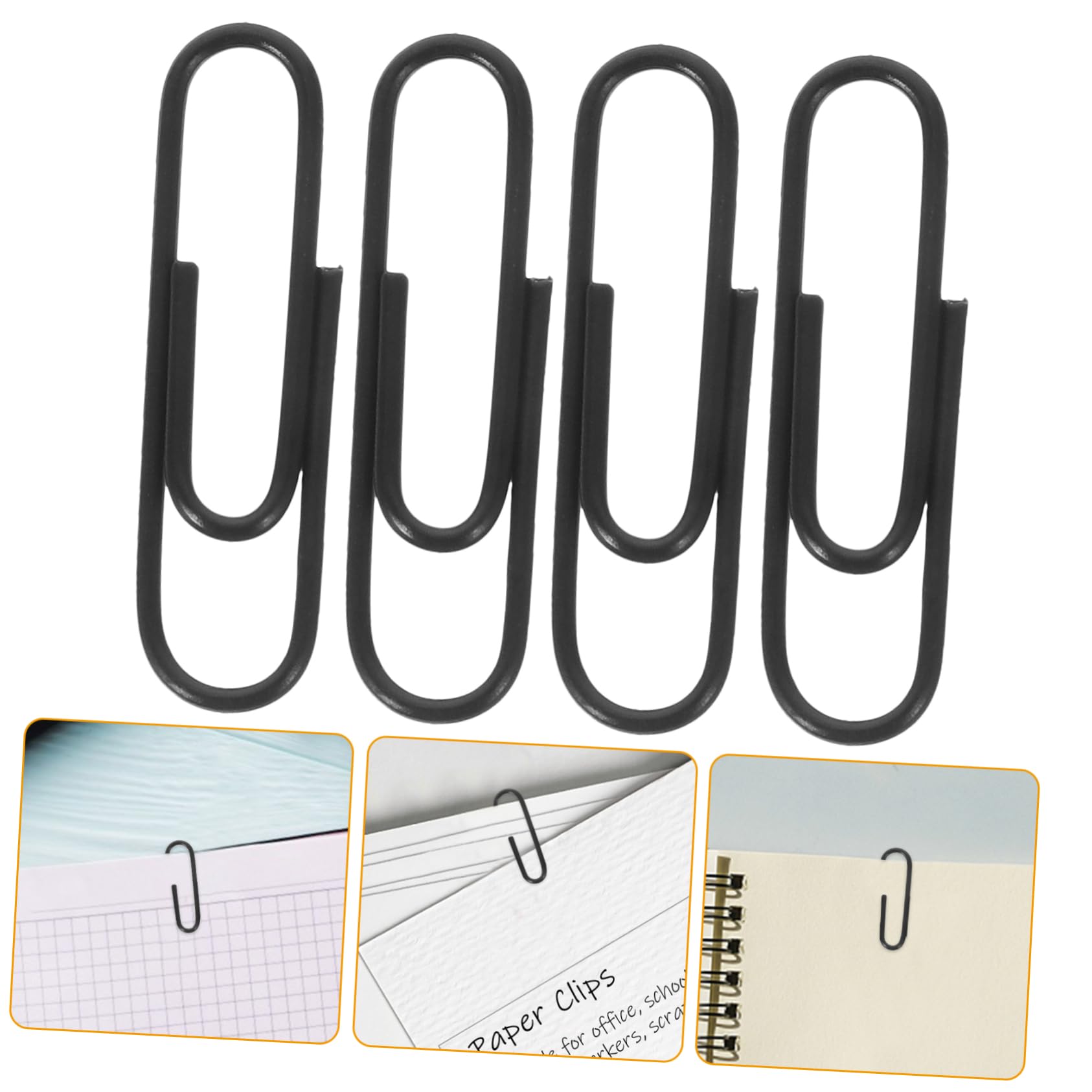 Uonlytech 5 Sätze Paperclip Briefpapier Binder Büroklammer Dokumentclips Papierclips kleine Büroklammern Büroklammer fürs Büro Clips Briefpapier Büroklammern kreativ Plastik Schwarz