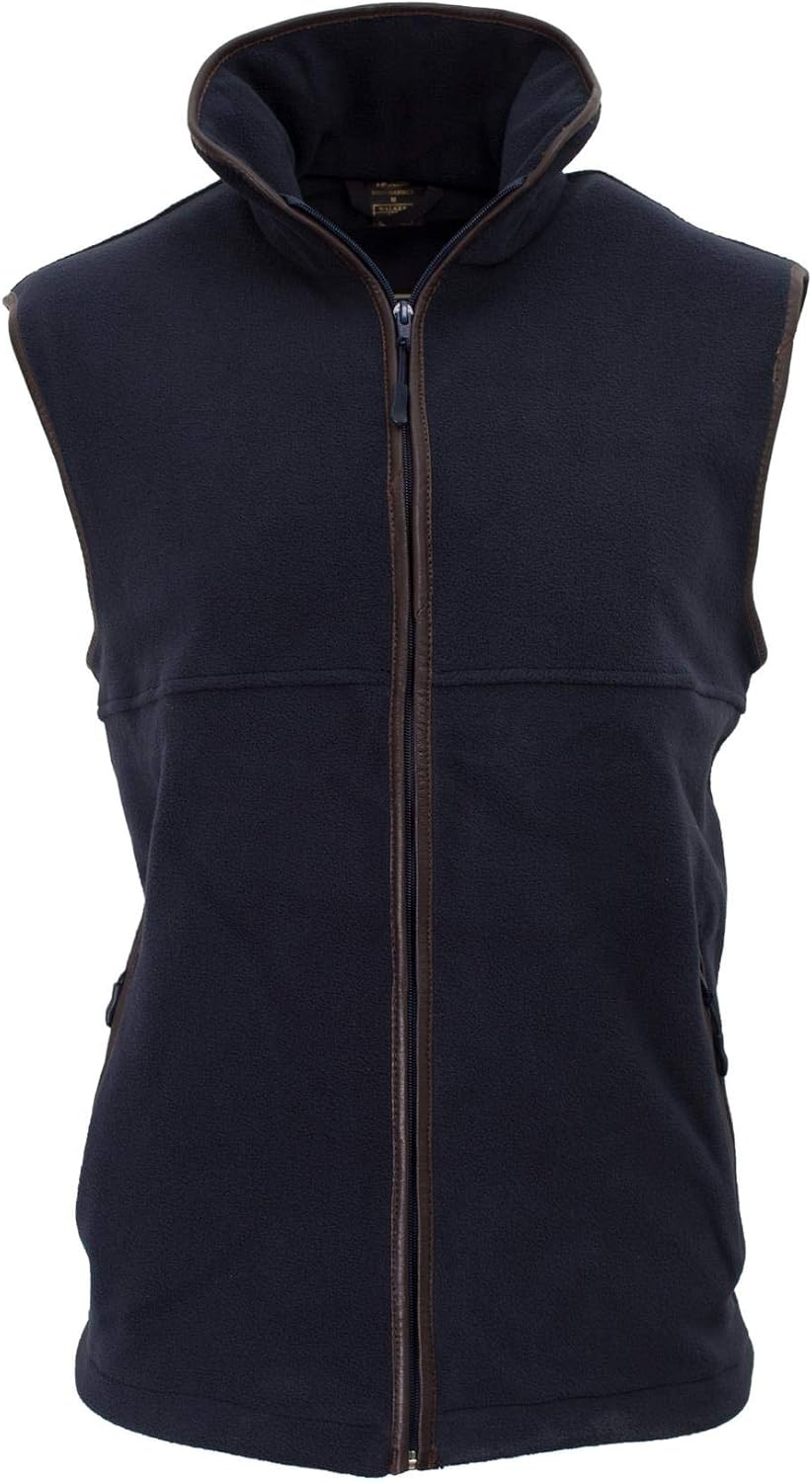 Mens Hampton Fleece Gilet with Leather 