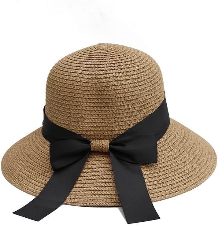 Cappello di paglia da donna, cappello estivo da donna cappello da sole da spiaggia cappello di paglia cappello panama fedora cappello a tesa larga UV cappello estivo da donna