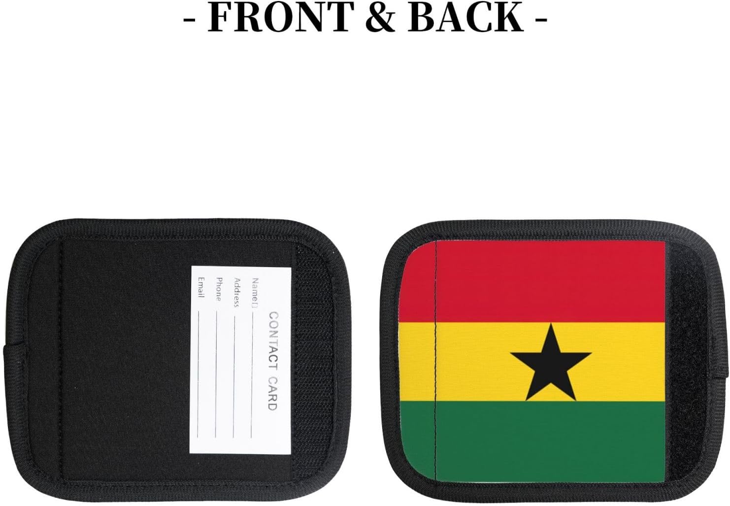Flag of Ghana Print 2 Pack Luggage Handle Wrap for Suitcase, Comfort Soft Handle Covers, Luggage Accessories