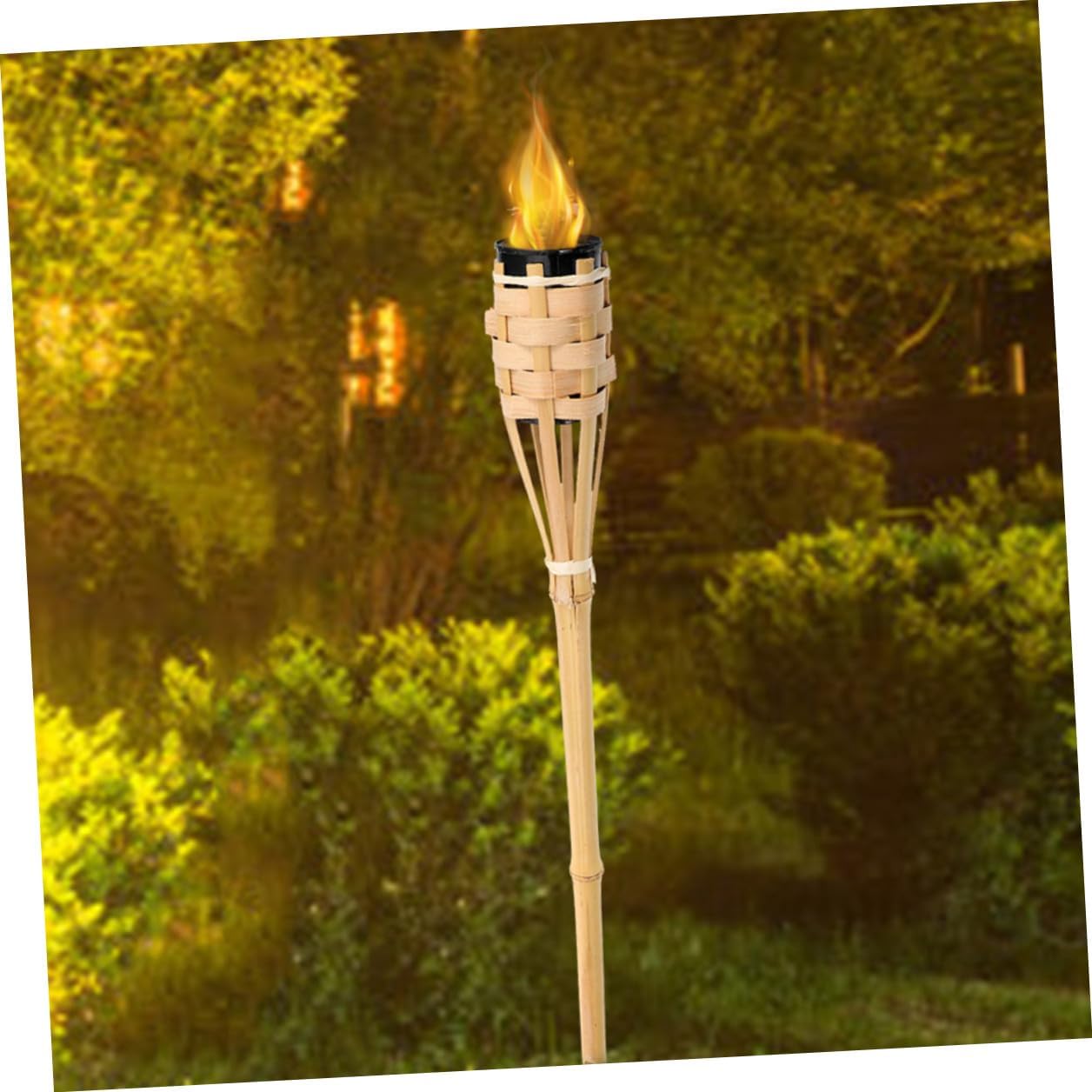 Torch Outdoor Handheld Oil Torch Garden Yard Flame Wand Lamp Rustic Festival Decoration Natural Color