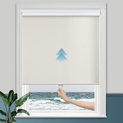 Miniatura 21 de Persilux Persianas enrollables sin cordón, 100 % opacas, con aislamiento térmico, persianas de ahorro de energía para ventanas y oficina